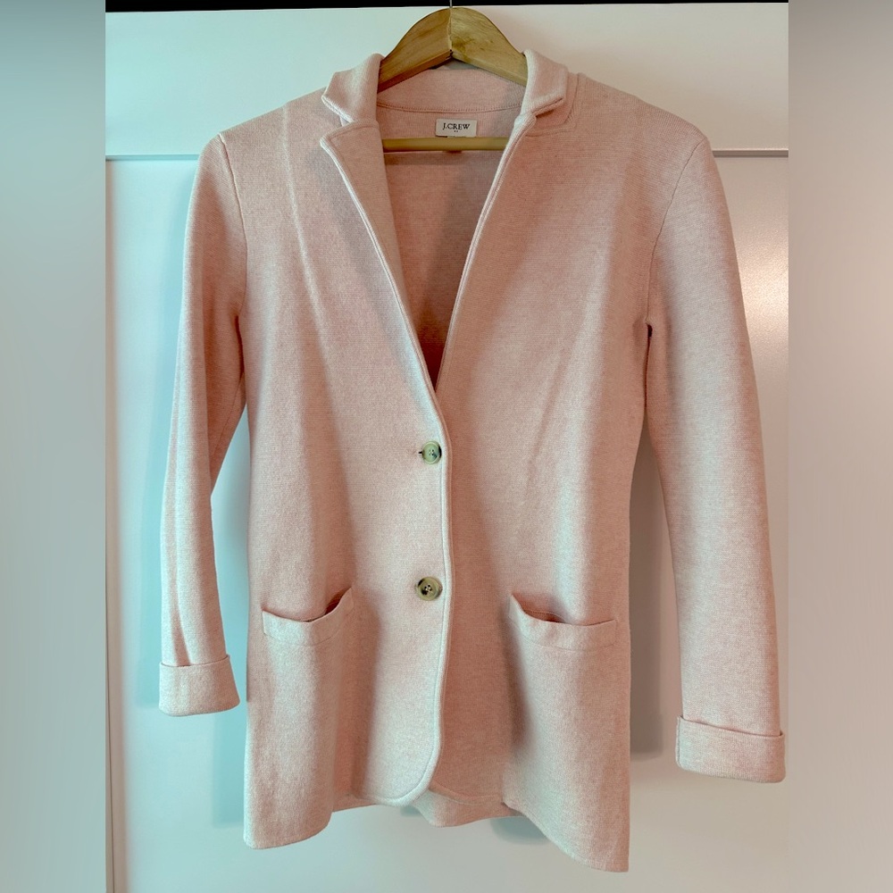 J.Crew pink sweater blazer, size XXS